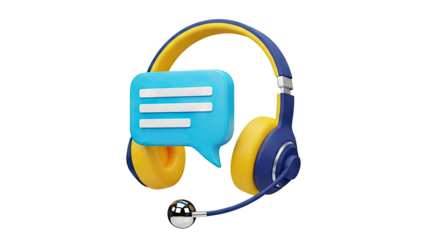 Headset with Speech Bubble Icon