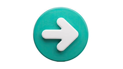 Turquoise Circle with White Right Arrow