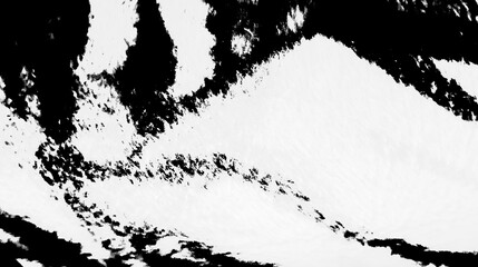 Experimental vintage grunge texture with expressive black patterns and distressed details over transparent background.