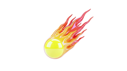 Yellow Ball with Flame Trail