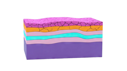 Colorful Layers Representing Skin Structure