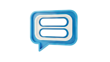 3D Blue and White Speech Bubble Icon