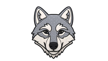 Obraz premium Stylized Wolf Face Sticker