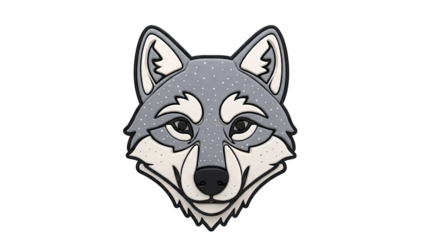 Stylized Wolf Face Sticker