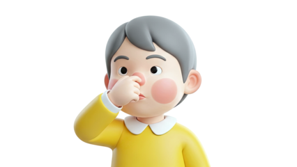 3D Render of a Child Picking Their Nose