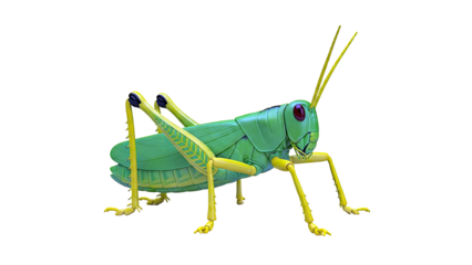 Green and Yellow Grasshopper Illustration