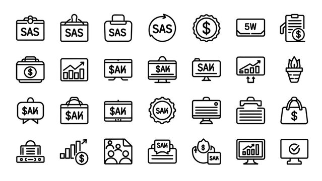 Collection of Simple Business Icons and Symbols.