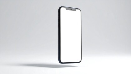 Modern Smartphone Mockup with Blank Screen on White Background.
