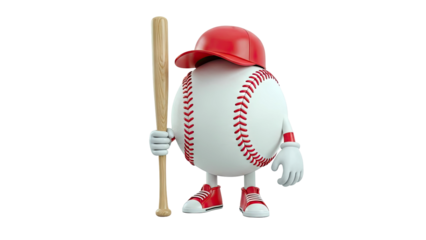 Cartoon Baseball Character with Bat