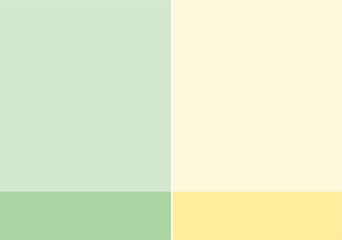 Fototapeta premium minimalist geometric split background of soft pastel green and calming yellow shades, for modern design templates