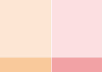 Obraz premium minimalist geometric split background of soft pastel orange and calming red shades, for modern design aesthetics and serene visual projects