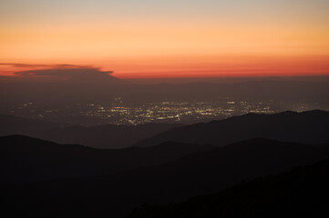 Obraz premium 鰐塚山電波塔からの星空写真