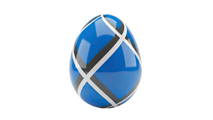 Glossy Egg with Estonian Flag Pattern