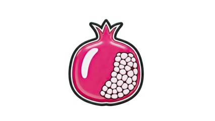 Stylized Pomegranate Cut in Half