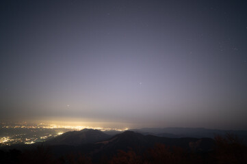 鰐塚山電波塔からの星空写真