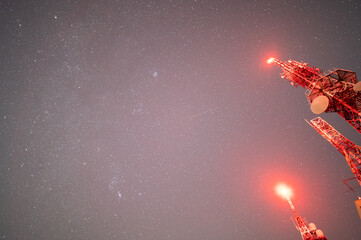 鰐塚山電波塔からの星空写真