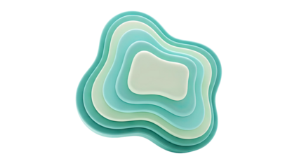 Layered Abstract Shapes in Teal and Mint Green
