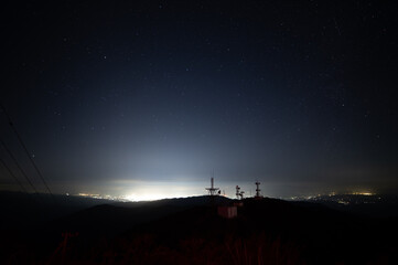 鰐塚山電波塔からの夜空