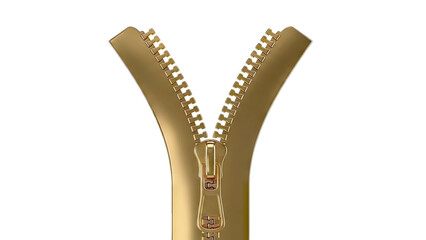 Obraz premium Gold Zipper with Pull Tab