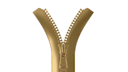Gold Zipper with Pull Tab