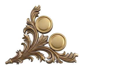 Golden Acanthus Scrollwork with Circular Embellishments