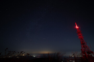 鰐塚山電波塔からの夜空