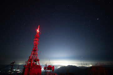 鰐塚山電波塔からの夜空
