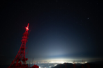 鰐塚山電波塔からの夜空