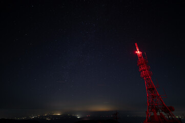 鰐塚山電波塔からの夜空