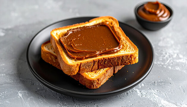 Vegemite on Toast on Black Plate