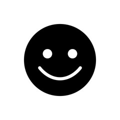 Fototapeta premium A minimalist black smiley face icon with a white background, representing happiness and joy in a simple and modern design