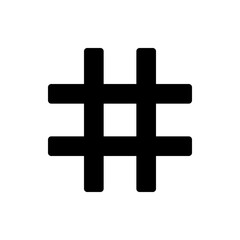 Fototapeta premium A simple black hashtag symbol on a white background, created as a flat vector graphic