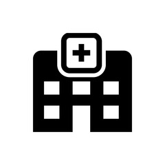 Fototapeta premium A minimalist vector graphic of a hospital building with a medical cross symbol