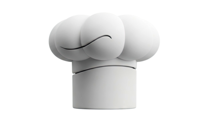Minimalist 3D Chef Hat on White Background