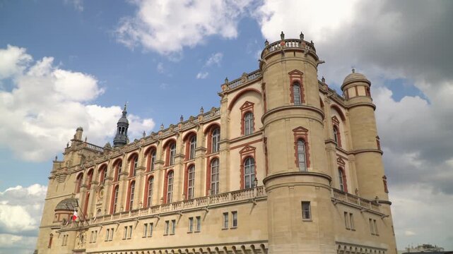 The Saint Germain en Laye Castle standing against a picturesque sky in the background, Paris, France.