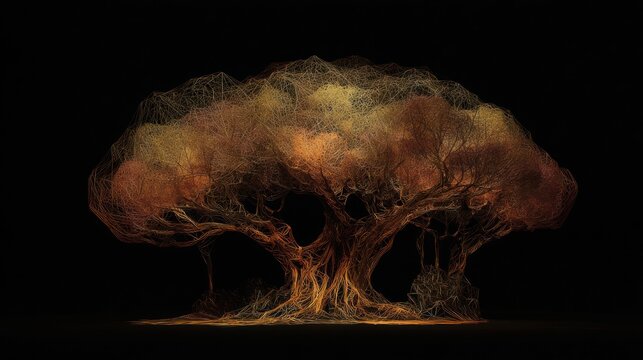 Mysterious Tree with Exposed Roots