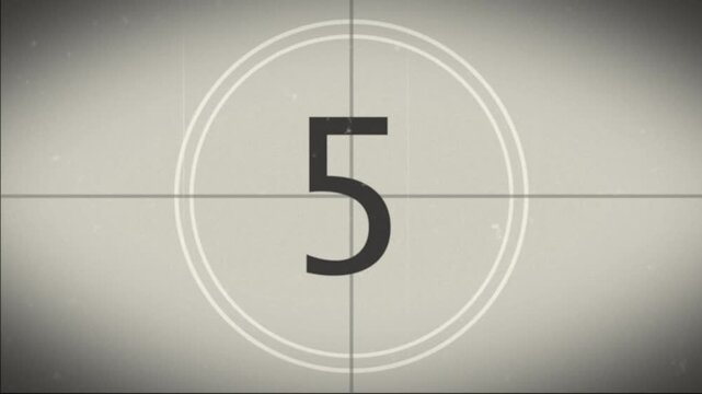 10 seconds vintage film countdown leader with dust and scratches