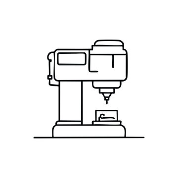 Industrial Machine Line Icon Illustration