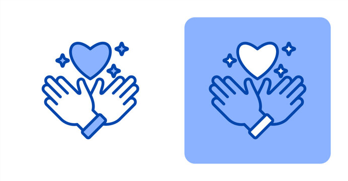 Respect Line Color  Two-tone color and contrasting background icon illustration