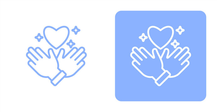 Respect Line  Two-tone color and contrasting background icon illustration