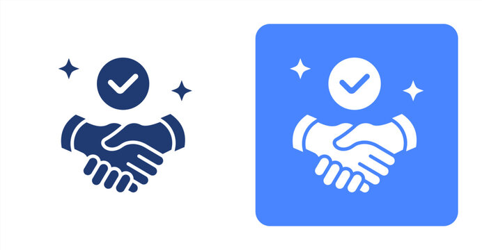Trustworthiness Glyph  Two-tone color and contrasting background icon illustration