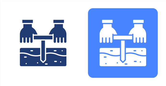 Soil Sample Glyph  Two-tone color and contrasting background icon illustration