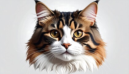 Majestic Maine Coon Cat Portrait with Intense Gaze.