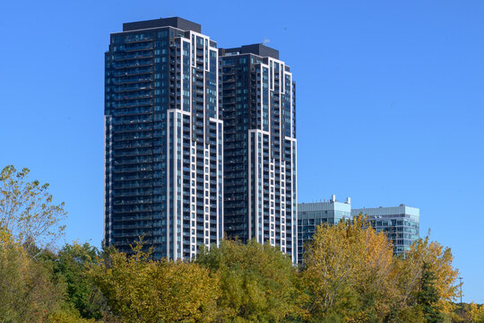 Modern Etobicoke Toronto Ontario condo tower buildings