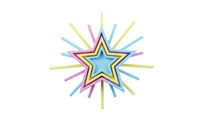 Layered Pastel Starburst with Spikes