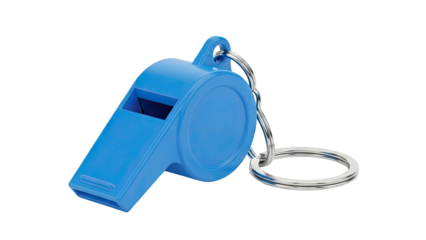 Blue Plastic Whistle with Keychain
