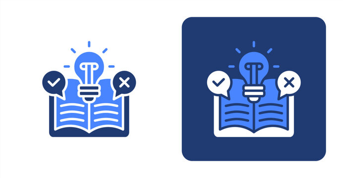 Feasibility Studies Glyph Color  Two-tone color and contrasting background icon illustration