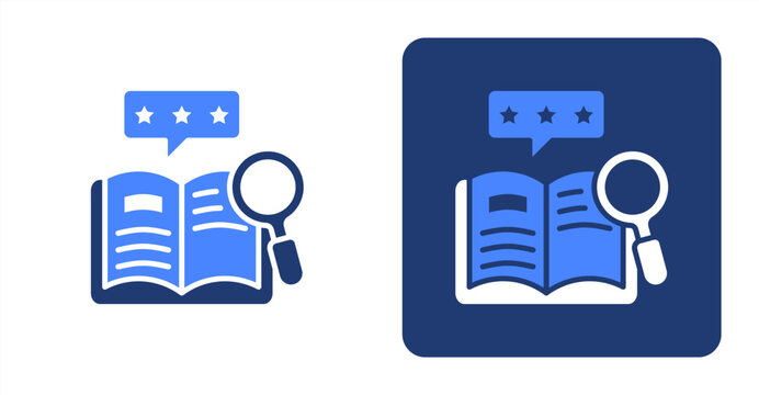 Literature Review Glyph Color  Two-tone color and contrasting background icon illustration