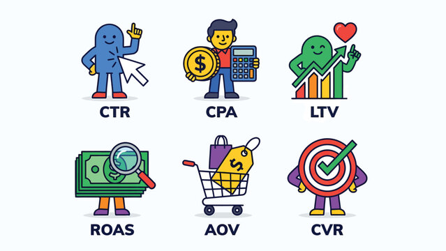 Marketing Metrics: Cartoon Representations of Key Performance Indicators