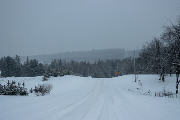 Fototapeta premium snow covered road